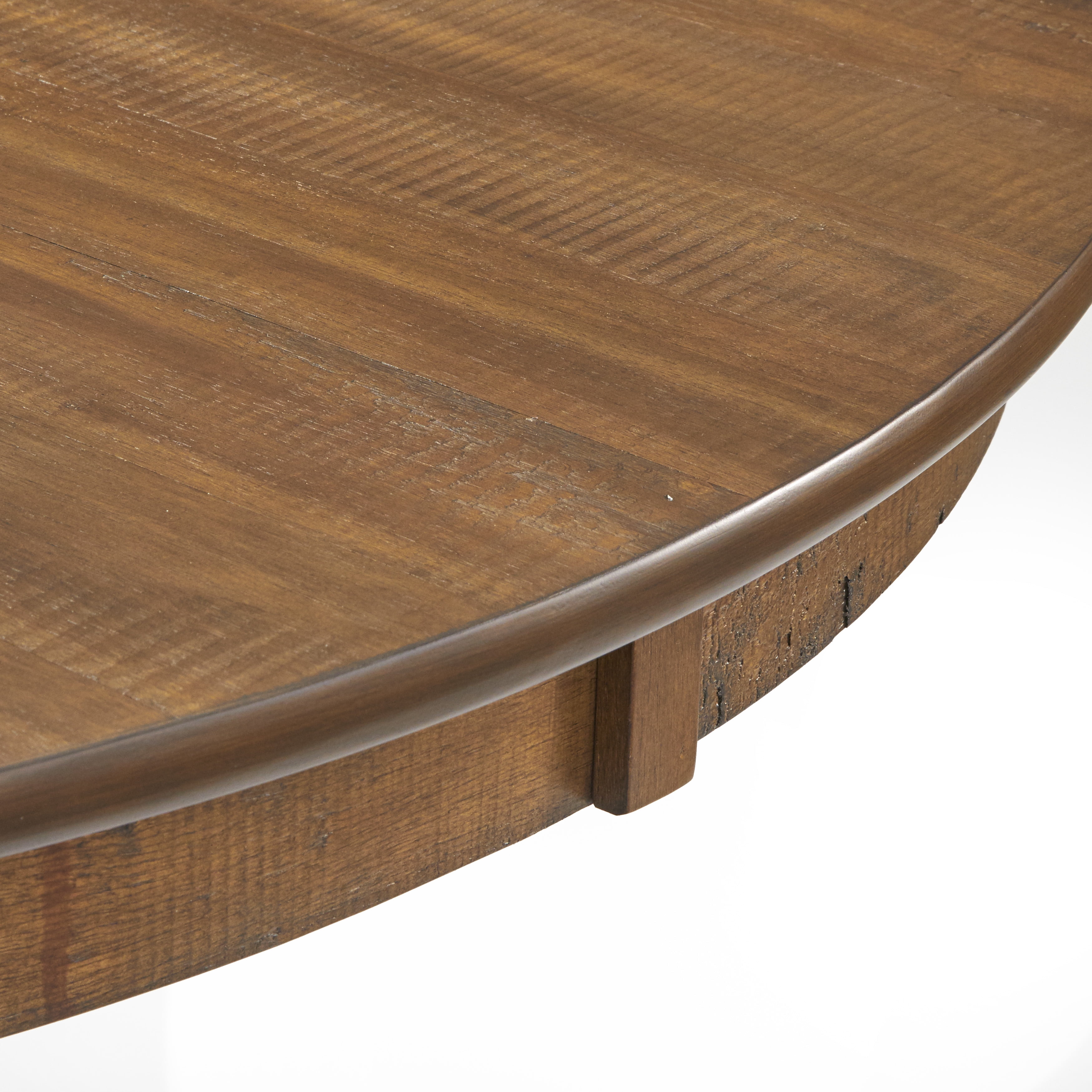 TMS Athens Round Pedestal Base 5 Piece Dining Room Set, Walnut Finish