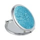 thumbnail image 1 of EeaseMX 1 espejo plegable creativo de doble cara, espejo cosmético portátil con diamantes de imitación para niñas y mujeres, color azul cielo., 1 of 7