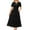 Black, variant on VEKDONE Women's Casual Printed Pleated Elastic Waist Sleeveless V-Neck Dress Green L