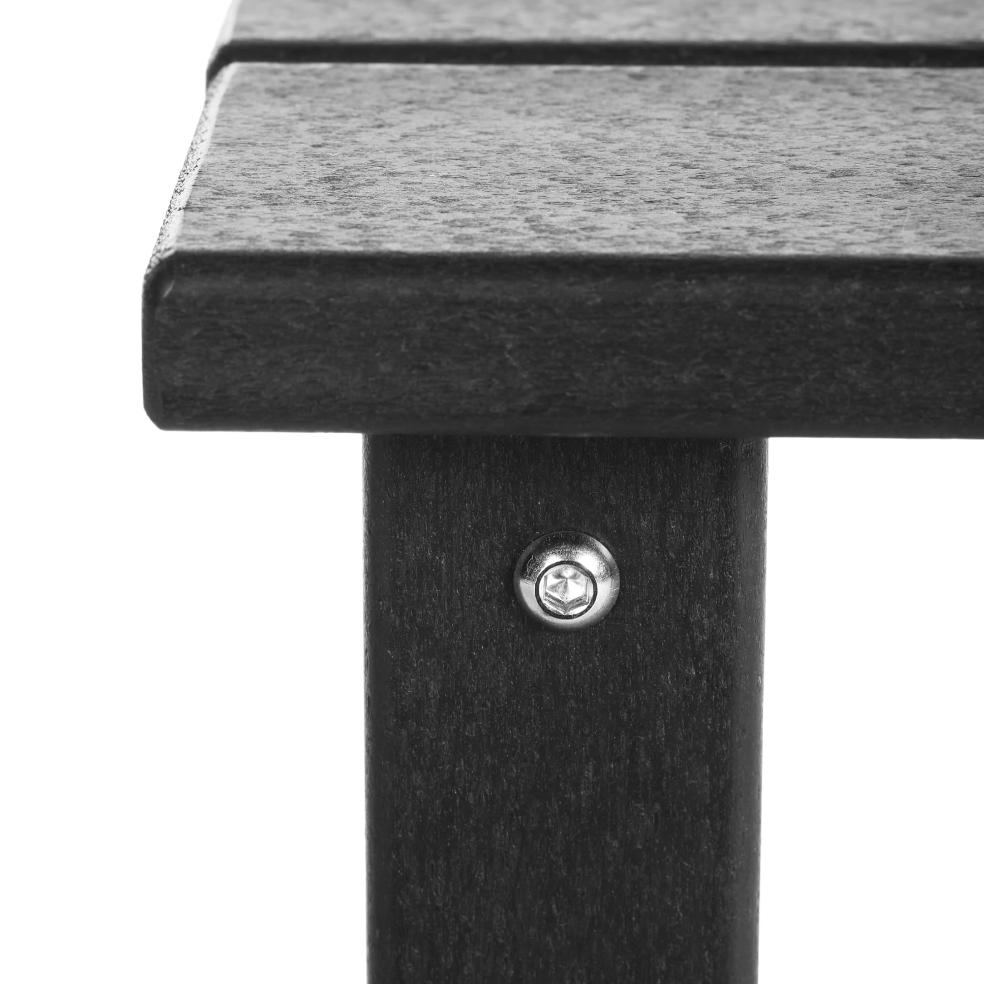 WestinTrends Malibu 2-Piece Kids Outdoor HDPE Adirondack Chair With Square Side Table Set, Black