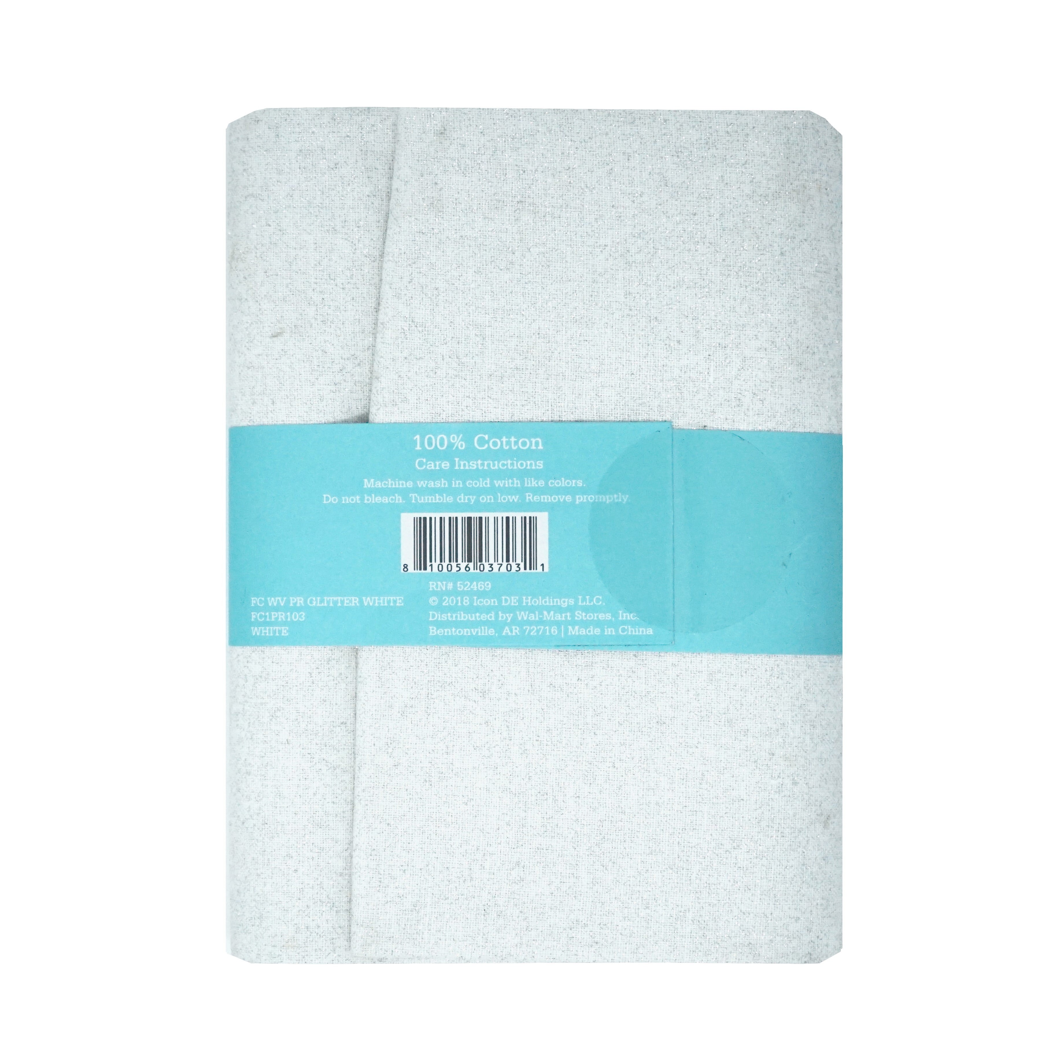 (2 pack) Waverly Inspirations 1 Yard Cut 100% Cotton Prints Fabric Glitter White 44" Wide for Quilting & Sewing