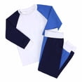 thumbnail image 2 of Odeerbi Teen Boys Girls Cotton Pajamas Set Kids Raglan Sleeve jammies Fall Winter Round Neck 2025 Long Sleeve Top Long Pants Home Nightshirt Set Blue 12-13 Years, 2 of 9