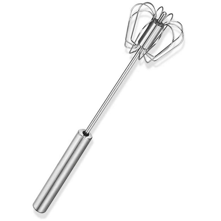 Semi-Automatic Stainless Steel Egg Whisk - Easy Hand Push Egg Beater and  Blender, Durable Mixer for Kitchen Use TIKA