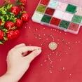 thumbnail image 3 of 12000 cuentas de vidrio de 15 colores, 2 mm, redondas, pequeñas, verdes y rojas, estilo navideño, kit de cuentas de jade y piedras preciosas., 3 of 9