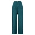 thumbnail image 3 of Women'S Corduroy Wide Leg Pants with Patch Pockets Casual Slim Fit Elastic Waist Trousers Green M, 3 of 8