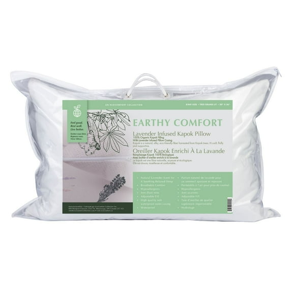 Oreiller Earthy Comfort Kapok Enrichi à la Lavande  - Très Grand Lit