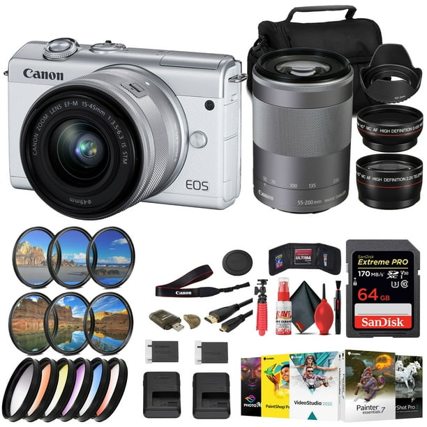 Canon EOS M200 Mirrorless Camera with 1545mm and 55200mm Lenses