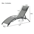 thumbnail image 3 of Canddidliike 2PCS Patio Chaise Lounge with Arm Recliner Chair for Beach Pool Sunbathing Lawn, Gray, 3 of 8