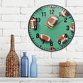 thumbnail image 3 of Yayeee Wall Clock Battery Operated 11.9" Silent Quartz Non-Ticking for Living Room Decor, Green American Footballs, 3 of 8