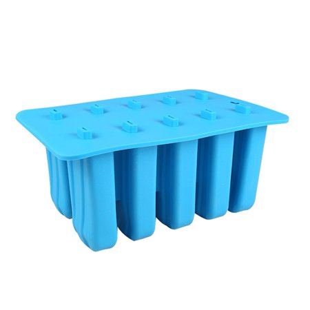 

Meizhencang 10-Grid Silicone Ice Lolly Pop Mold Tray Summer DIY Mould with 100 Wooden Sticks