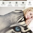 thumbnail image 3 of ONETECH  Hautman Brothers Wildlife Art Raschel Throw Blanket, White Face Tiger, 3 of 6