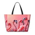 thumbnail image 2 of Fotbe Cool Flamingos Sunglasses Scene Bolsa de Viaje para Playa - Resistente al Agua, Bolsa Tote de Gran Capacidad y Ligera con 7 Bolsillos para Mujeres y Hombres, 2 of 7