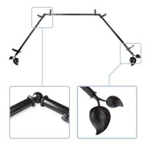 Parnika 13/16" Bay Window curtain rod 20"-36", 38"-72" - Black,(ABay-33-2)