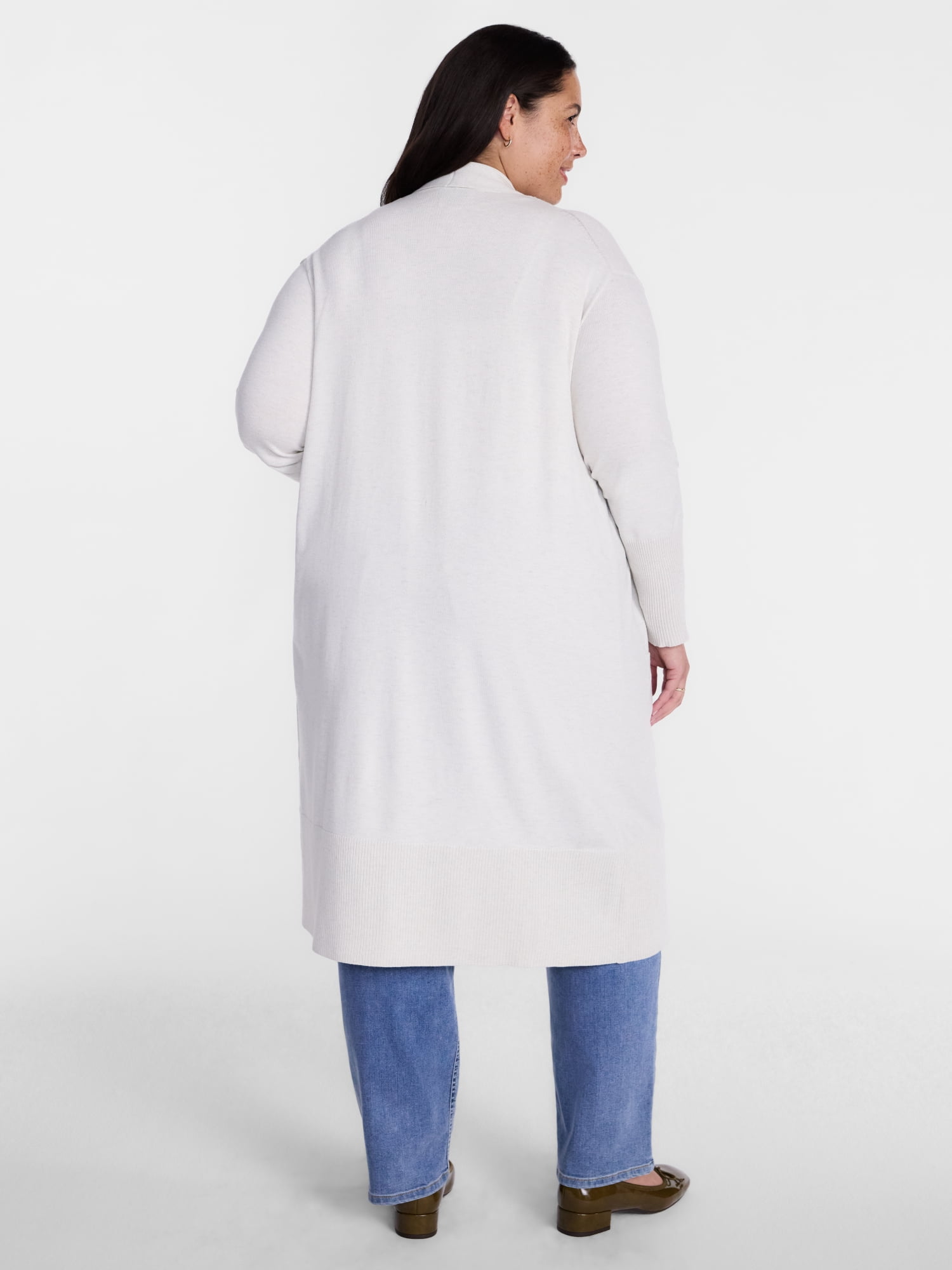 Terra and Sky Women's Plus Core Duster Cardigan with Long Sleeves, Lightweight,Sizes 0X-5X