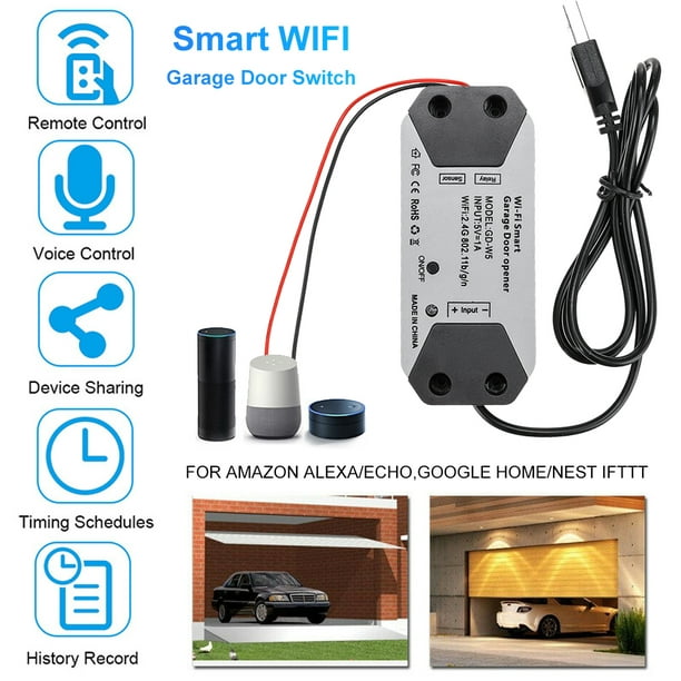 Smart Wifi Switch Garage Door Opener, Garage Door Opener Works With Alexa
