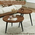 thumbnail image 3 of 2 Pcs Mid Century Modern Round Coffee Tables for Living Room,Easy Assembly Nesting Coffee Tables,Natural Wood Color Minimalist Circle Coffee Tables for Bedroom Office Balcony Yard, 3 of 9