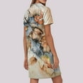 thumbnail image 4 of UoCefik Womens Vacation Dresses 2025 Summer Short Sleeve Floral Flowy Dresses Boho V Neck Beach Party Sundress Loose Fit Casual Dress Orange M, 4 of 4