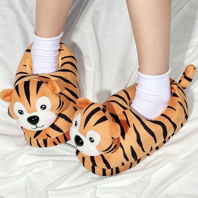 Zapatillas Cálidas a La Moda Acogedoras Suaves Antideslizantes Otoño Invierno Felpa Mullidas Zapatillas de Dibujos Animados de Animales para El Hogar, S Baoblaze Pantuflas Calientes