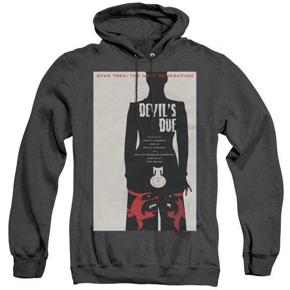 Star Trek Tng Season 4 Episode 13 Adult Heather Hoodie Sweatshirt Black