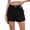 Black, variant on Women's Stretch Denim Casual Shorts - Button Flap Pockets & Elastic Waistband, Faded Solid Color Retro Jean Shorts for Daily Wear,Dark Blue L