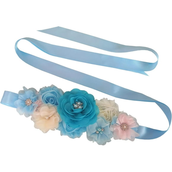 SHIQI-Wedding Bride Belt Sash Floral Sash Belts for Maternity Dresses Floral Belt Sash Girls Women Baby Shower Sash Belt