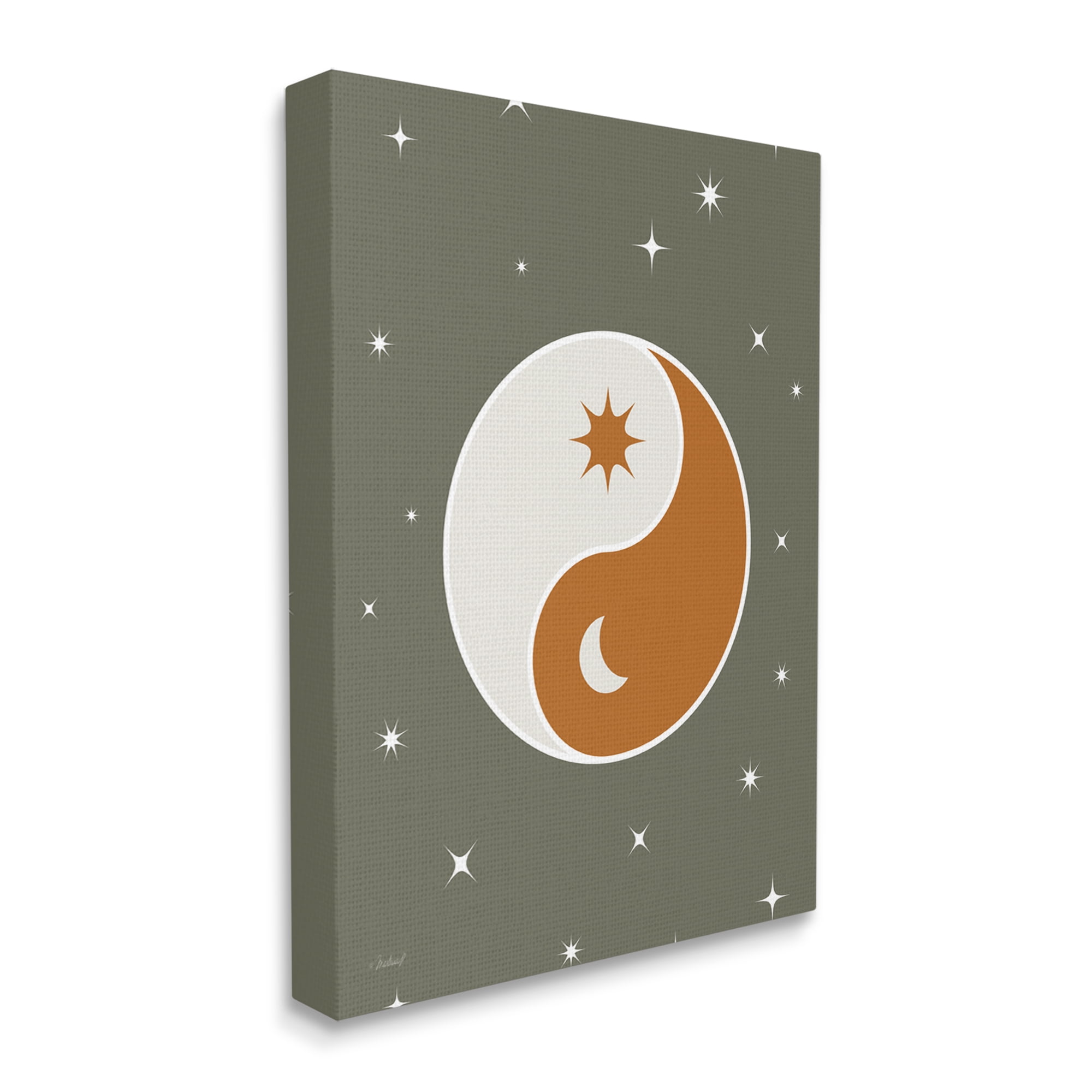 Stupell Industries Starry Yin Yang Symbol Celestial Sun Moon Shapes Graphic Art Gallery Wrapped Canvas Print Wall Art, Design by Martina Pavlova