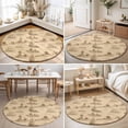 thumbnail image 4 of Round Area Rugs 3.3Ft, Nautical Ship Non-Slip Washable Circle Rugs Carpet, Farmhouse Retro Ocean Coastal Lighthouse Map Indoor Outdoor Rug Floor Mats Throw Runner for Bedroom Living Room Bathroom, 4 of 8