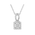 thumbnail image 2 of .25TW Diamond Square Ring, Pendant, Stud Earrings Set in Silver Size7, 2 of 4