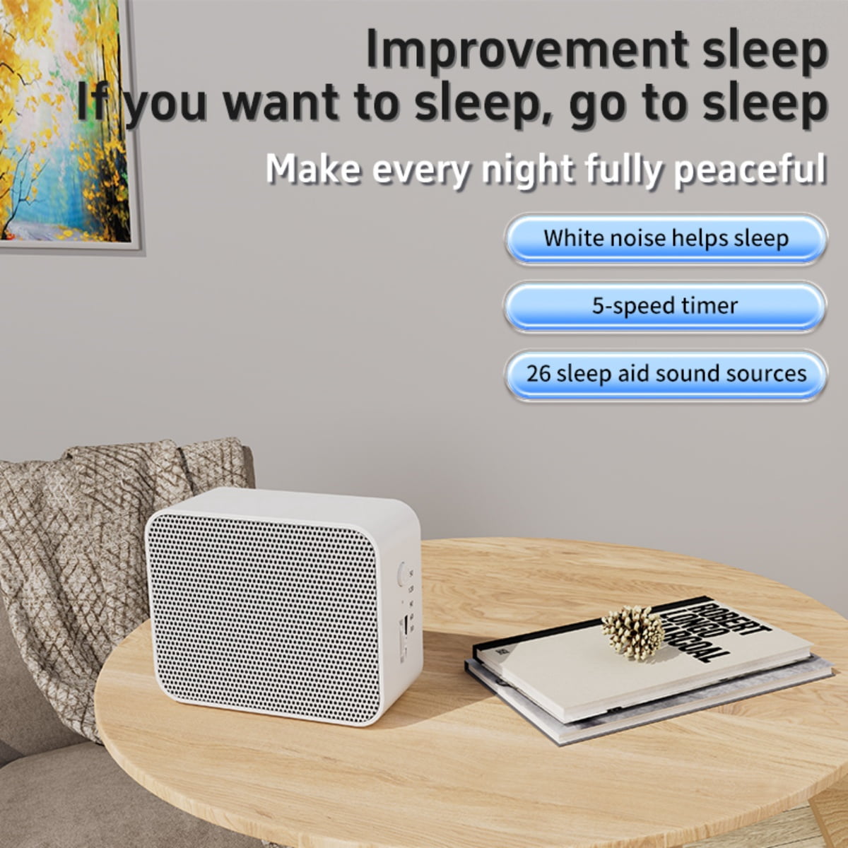 Sound Machine White Noise Machine with 26 Soothing Sounds for Adults Baby Kids Sleep Machines Auto-Off Timer 5 Timers for Home Office Travel