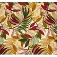 thumbnail image 5 of Jordan Manufacturing 44" x 18" Oasis Gem Beige Leaves Rectangular Tufted Outdoor Wicker Settee Bench Cushion with Rounded Back Corners, 5 of 8