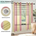 thumbnail image 3 of Yayeee Window Curtains Set of 2 for Living Room Light Filtering 63"x42", Pink and Yellow Striped Pattern, 3 of 7