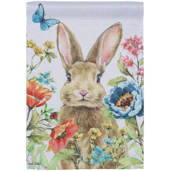 Spring Garden Flags 12x18 double sided | Small Garden Flags For Outside | All Seasons Welcome Flag Front Door Décor for Home, Yard, Garden (Bunny)