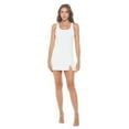 thumbnail image 3 of Women's Sleeveless Mini Cocktail Bodycon Dress, Square Neck, Sexy Slit, Club, Party(Off White Small Size), 3 of 6