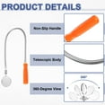 thumbnail image 4 of 3pcs Telescoping Inspection Mirror 2" Round 23.8" 360 Degree Stainless Steel Inspection Swivel Head Extendable Mirrors with Pocket Clip for Technicians Mechanics Contractors, Red, 4 of 7