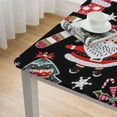 thumbnail image 4 of Christmas Tablecloth Rectangle , Elastic Table Cover ,Cute Christmas Black Table Decor for Indoor Outdoor Camping Kitchen Party Dinning, 4 of 7