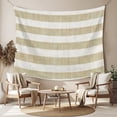 thumbnail image 2 of Cream Striped Tapestry for Bedroom Wall Hanging Tapestry, Farmhouse Vintage Brown Stripes Ceiling Backdrop Tapestries Poster Blanket Wall Decor for Teens Room Living Room Dorm 51" x 59", 2 of 8