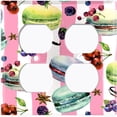 thumbnail image 3 of Metal Light Switch Plate Cover Macaron Fruits and Spices Dessert Stripes CAK024, 3 of 13