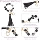thumbnail image 3 of 2 pulseras de silicona para llaves, llaveros con cuentas gruesas, borlas de cuero, llaveros para coche en blanco y negro, cordón para llaves con cierres de langosta de aleación., 3 of 7