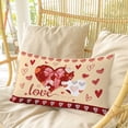 thumbnail image 4 of Happy Valentine's Day Pillow Covers, Linen Long Throw Pillow Case, Yellow Love Hearts Romantic Holiday Pillow Protector Decorative Cushion Cover for Living Room/Bedroom 24" x 36", 4 of 8