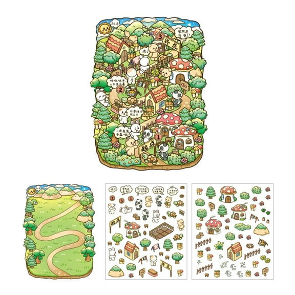 3D Scene Sticker Fairies Tale Series Landscape Sticker DIY Hand Account Sticker Labels Journaling Supplies