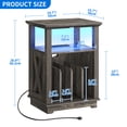 thumbnail image 6 of Dextrus End Table Nightstand with Charging Station, Record Player Stand Turntable Stand with LED Lights, Power Outlets Side Table for Living Room,Bedroom, 6 of 6