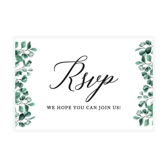Koyal Wholesale 56-Pk RSVP Postcards for Wedding Greenery Eucalyptus Leaves Cardstock Response Reply Cards, "4 x 6"