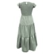 thumbnail image 5 of Vestido midi informal de verano con mangas acampanadas y fruncido para mujer - Cuello redondo, cintura elástica, falda escalonada - S-XL, 5 of 5