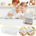 thumbnail image 1 of Meitianfacai 2 Pack Multifunctional Makeup Case and Organizer, Oversized Transparent Plastic Pencil Box, Compact Stackable, School Office Stationery Storage Box, 1 of 7
