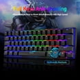 thumbnail image 6 of 60% True Mechanical Gaming Keyboard Type C Wired 62 Keys RGB LED Backlit USB Waterproof Keyboard Full Anti-ghosting Keys for Computer/PC/Laptop/MAC (Black/Brown Switch), 6 of 10
