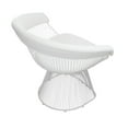 thumbnail image 4 of Benjara BM315135 Coll 33 in. Accent Chair, Slatted Metal Curved Back, White Faux Leather, 4 of 5
