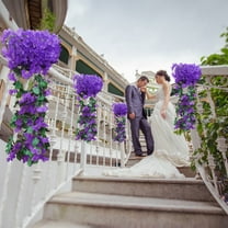 1X Decorative Flower Clearance! Basket Violet Orchid Flowers Silk Hanging Wisteria Hanging Vine Flower Flowers Garland Wall Artificial Artificial Flowers