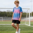 thumbnail image 5 of ITSAME Boys Football Athletic Outfits 2 Piece Short Sleeve Top and Shorts Soccer Uniform Set Blue Size 3, 5 of 8