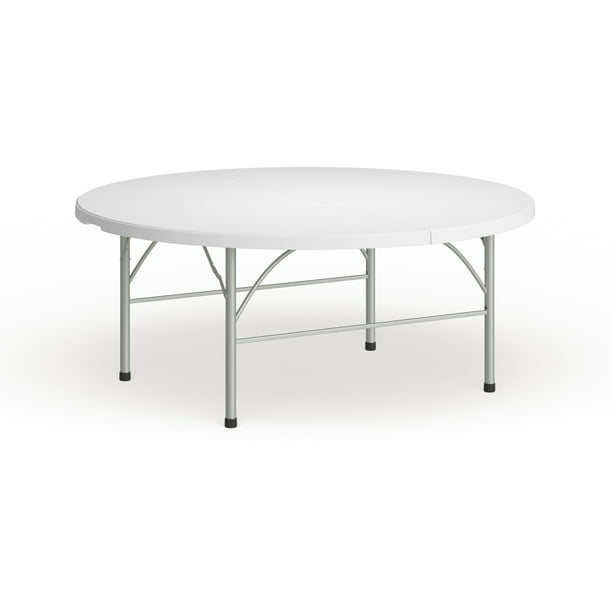 Bi Fold Plastic Event Folding Table, How Many Inches Is A 6 Foot Round Table