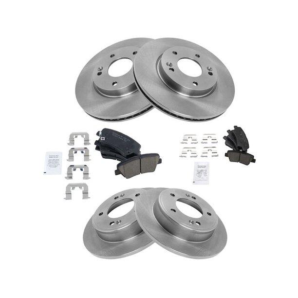 Front Rear Disc Brake Rotors Kit For Hyundai Elantra-